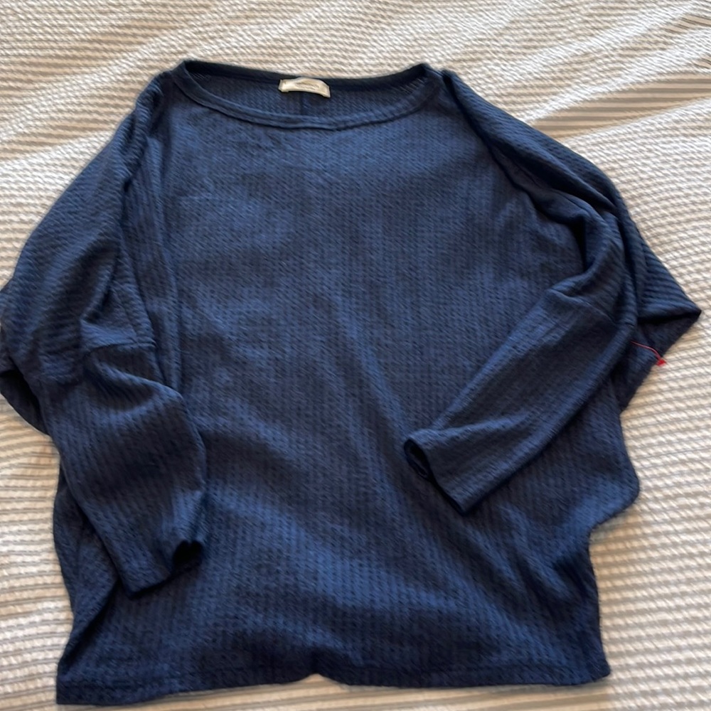 Heimious brushed waffle knit top